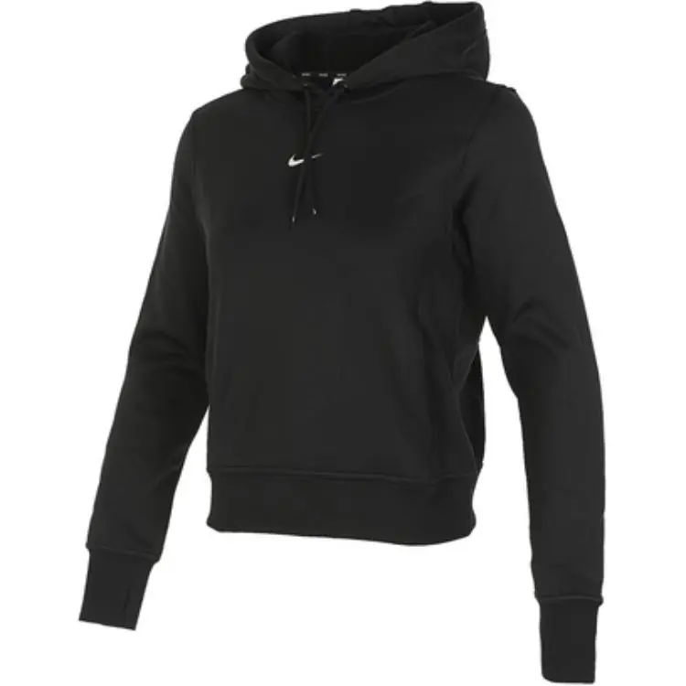 Nike AS W NK ONE TF PO HOODIE LBR Solid Color Hooded Pullover Casual Fleece Lined Sweatshirt Women's Black
