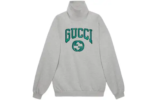 GUCCI Logo Patch Turtleneck Sweatshirt