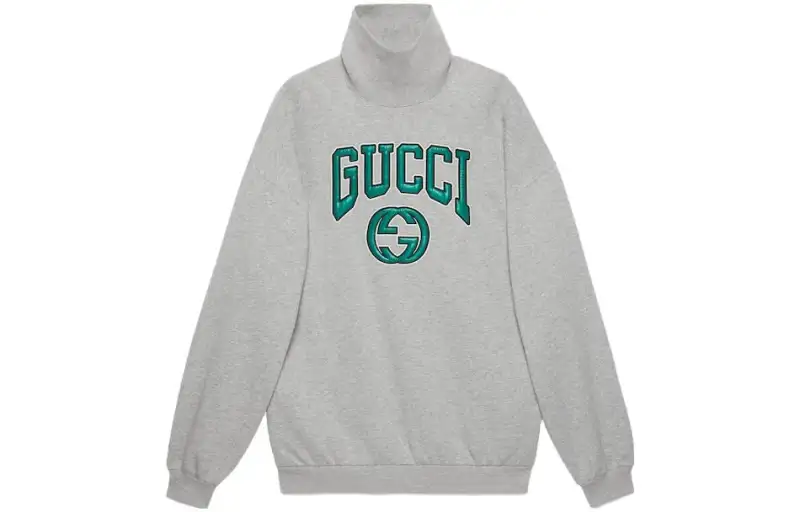 GUCCI Logo Patch Turtleneck Sweatshirt