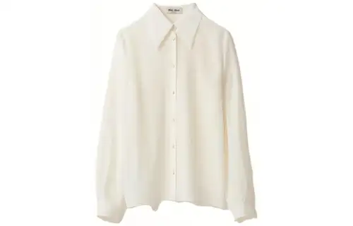 MIU MIU Shirts Women's White Lapel Moderate Other