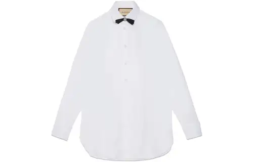 GUCCI Shirts Women's White Square Collar Moderate Other