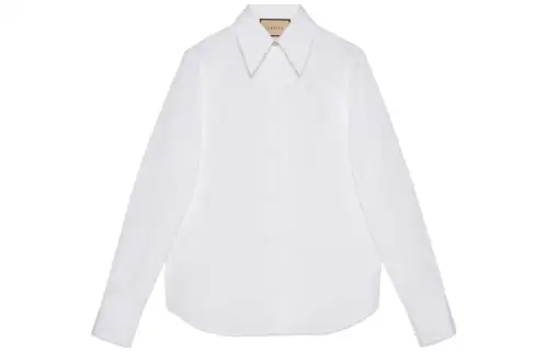 GUCCI Shirts Women's White Pointed Collar Moderate Other