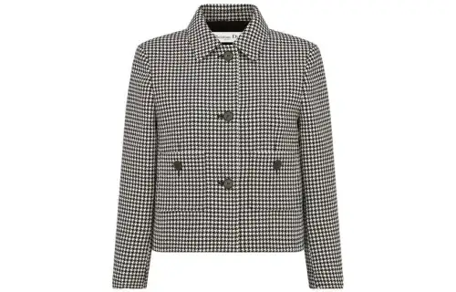 DIOR Quarterly New Products Jackets Women's Black/White Lapel Moderate Other