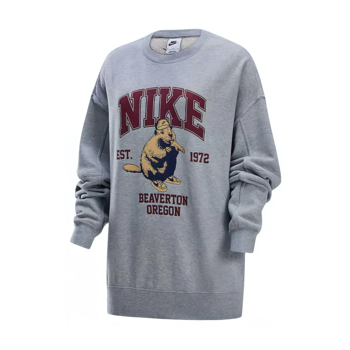 Nike Sweatshirts Women's Gray Crew Neck Moderate