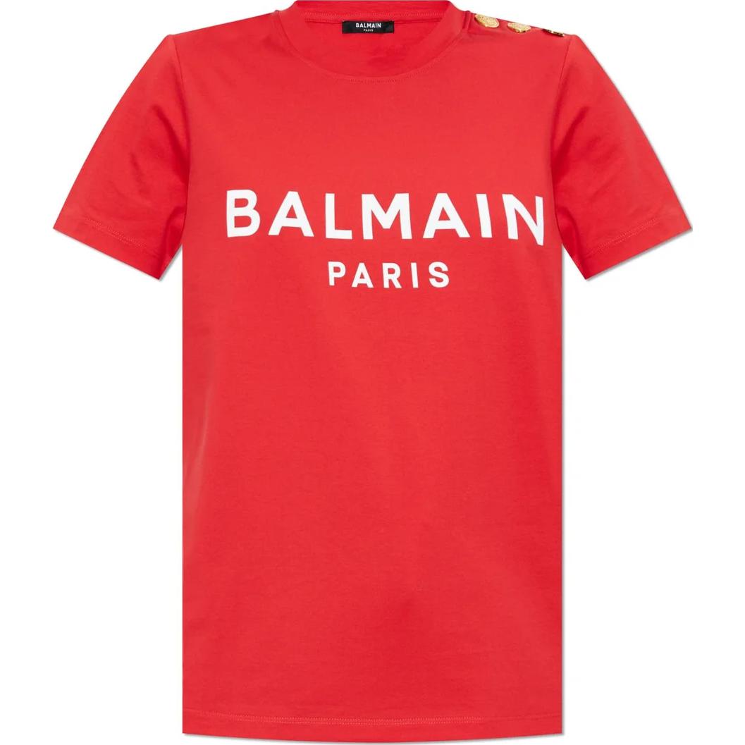 Женская футболка BALMAIN (красная)
