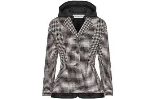 DIOR Quarterly New Products Jackets Women's Black Hooded Moderate Straight Fit