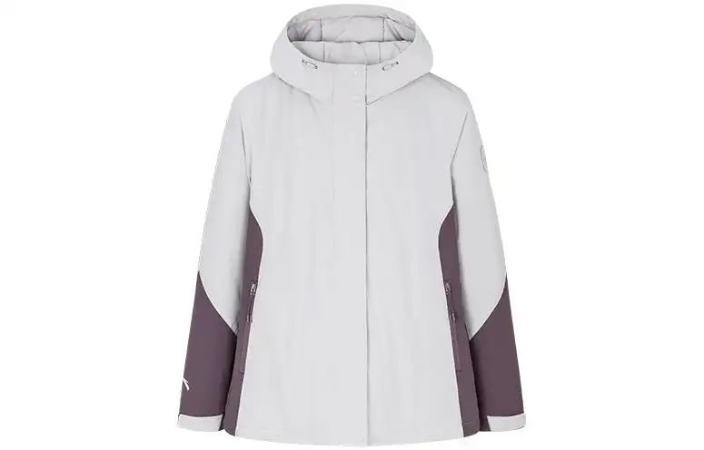 ANTA Variety Training Collection Jackets Women's Velvet Purple Gray Hooded Thickened Other