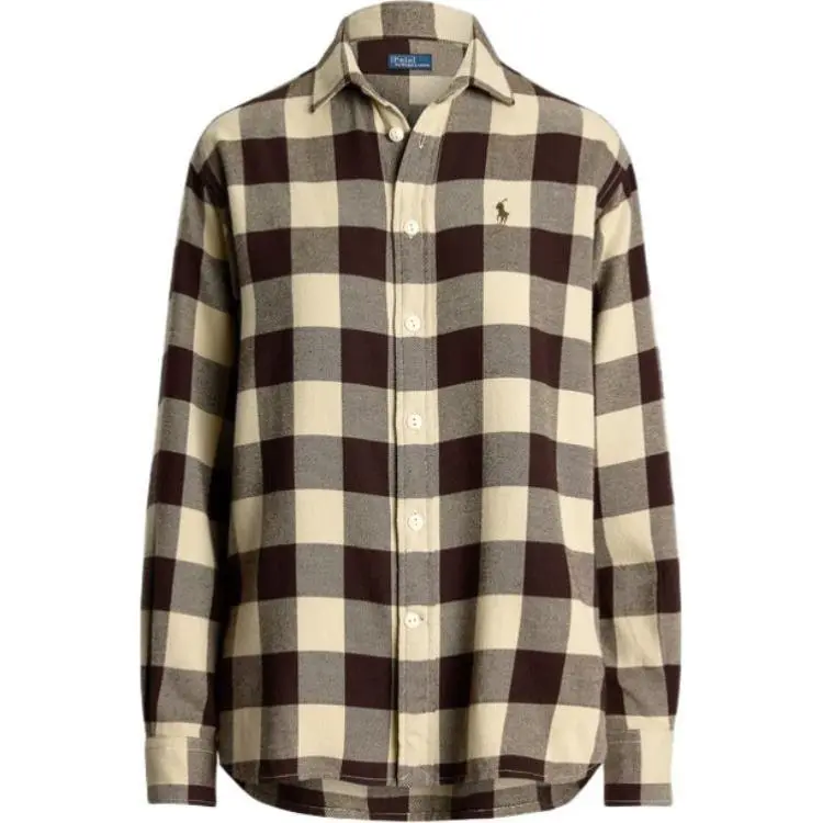 Polo Ralph Lauren FW24 Shirt Classic Version Women's Brown Yellow