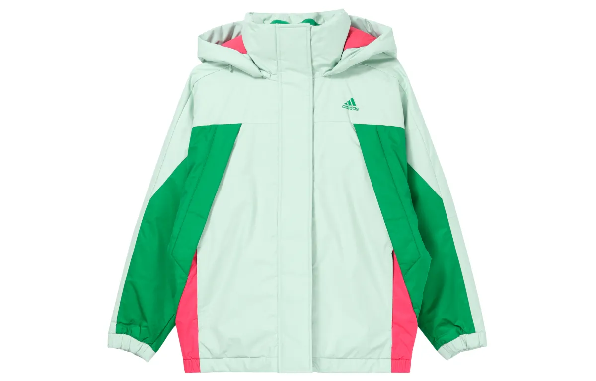 Adidas Down Jackets Women's Green Hooded Moderate Other