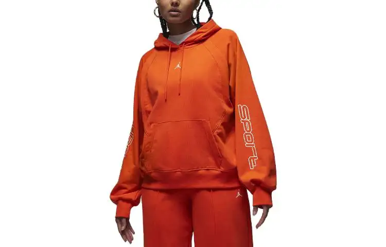 Jordan Sport Sweatshirts Women's Orange Hooded Moderate Regular