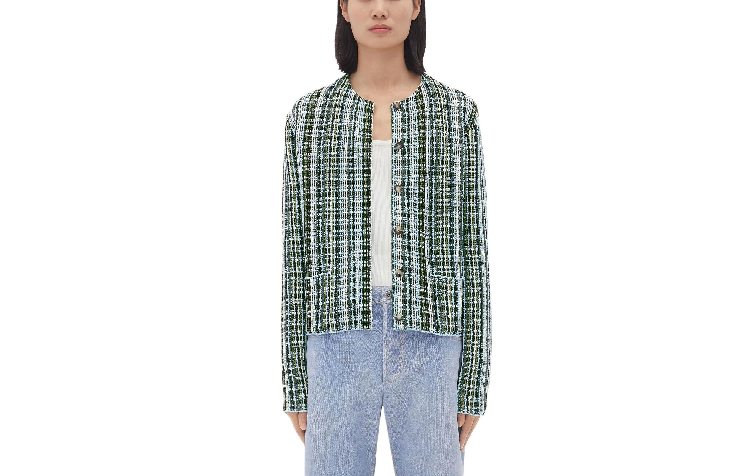Женская куртка Bottega Veneta SS24 (мятно-зеленая)