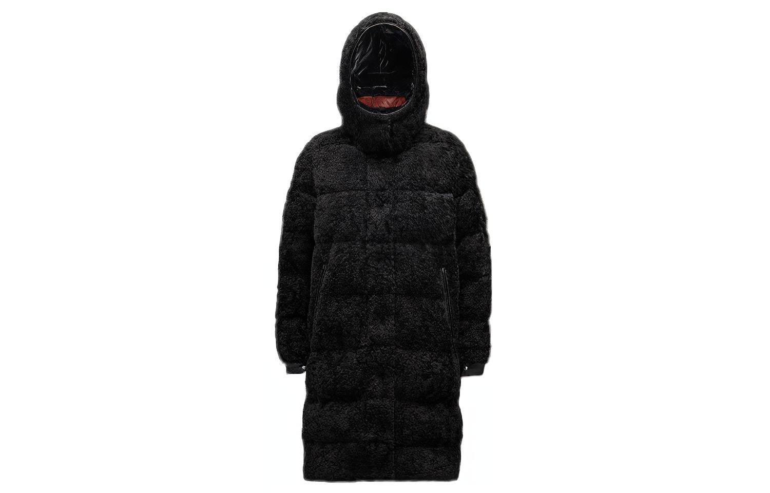 Женский пуховик Moncler FW21 logo (черный)