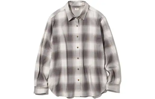 UNIQLO Shirts Women's Camel Square Collar Moderate Shirt