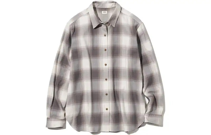UNIQLO Shirts Women's Camel Square Collar Moderate Shirt