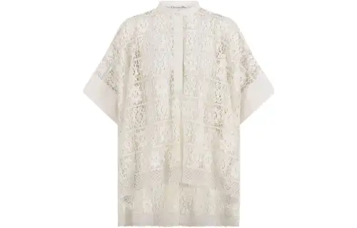 DIOR Shirts Women's Ecru Stand Collar Moderate Other
