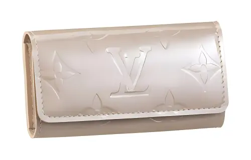LOUIS VUITTON Monogram Vernis Embossed Glazed Surface Leather Wallet Women's Pink