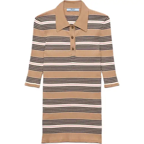 Prada cotton ribbed polo shirt