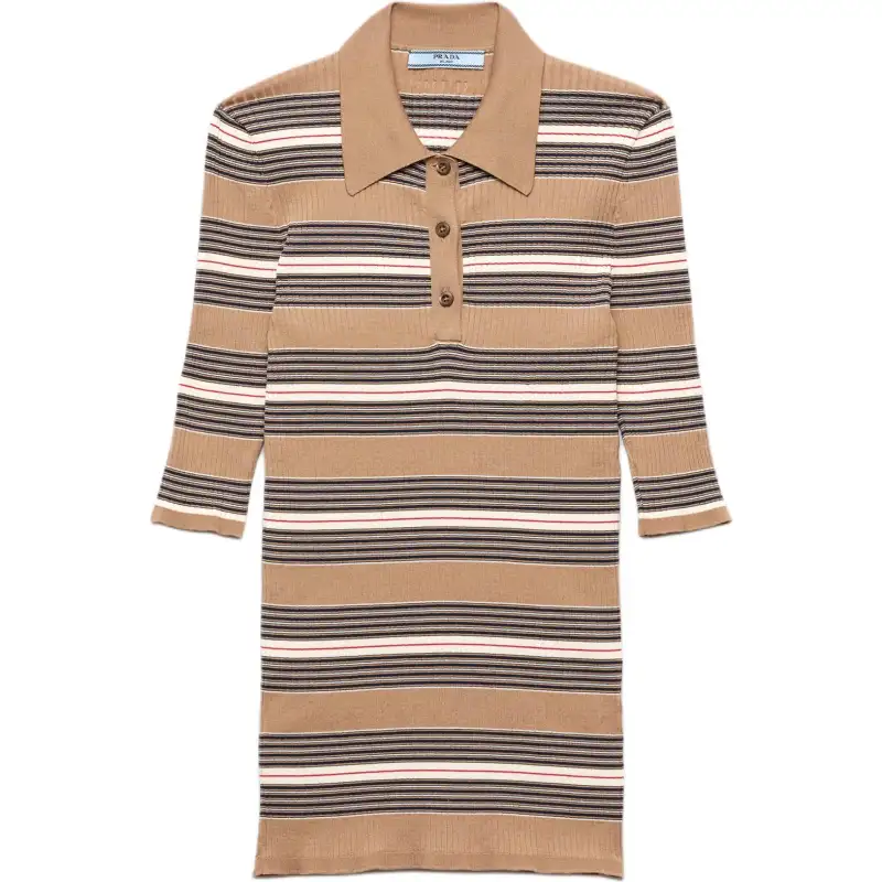 Prada cotton ribbed polo shirt