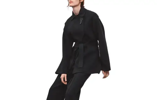 HERMES Jackets Women's Black Lapel Moderate Other