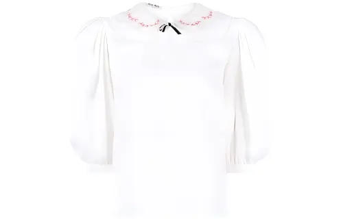 MIU MIU Shirts Women's White Peter Pan Collar Moderate