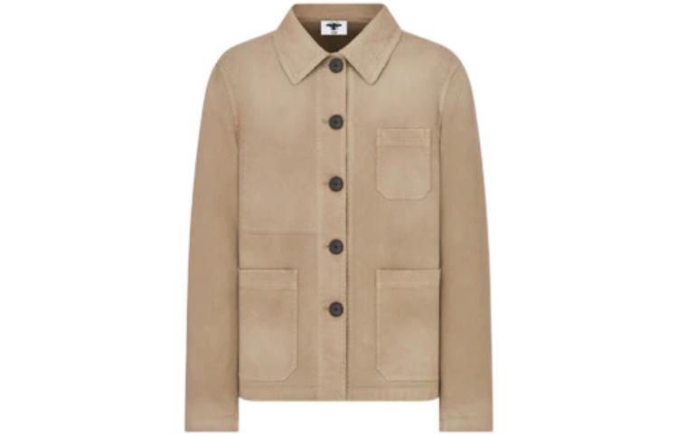 DIOR Quarterly New Products Jackets Women's Beige Lapel Moderate Straight Fit