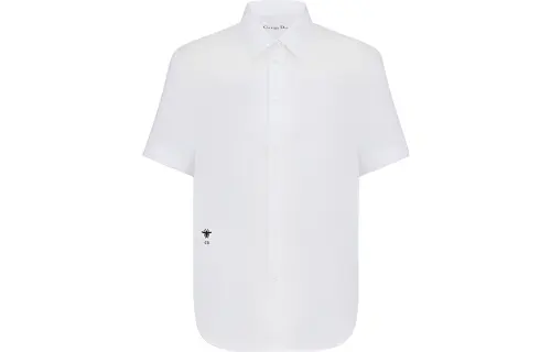 DIOR Quarterly New Products Shirts Women's White Polo Collar Moderate Shirt