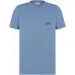 DIOR Icon T Shirts Men's Blue Crew Neck Moderate Straight Fit
