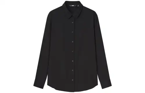 UNIQLO Shirts Women's Black Pointed Collar Moderate Other