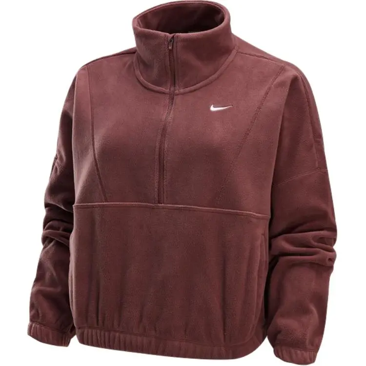 Nike One Women's Therma FIT Oversized 1/2 Zip Fleece Top