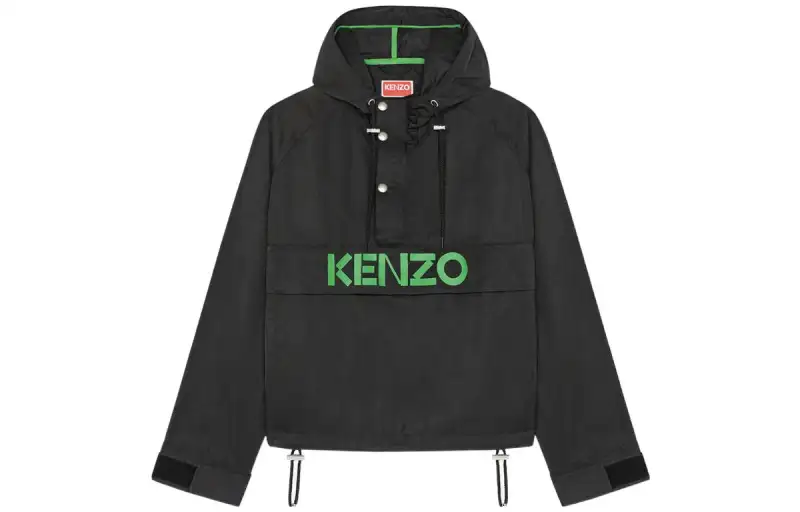 KENZO Logo Printed Hooded Windbreaker