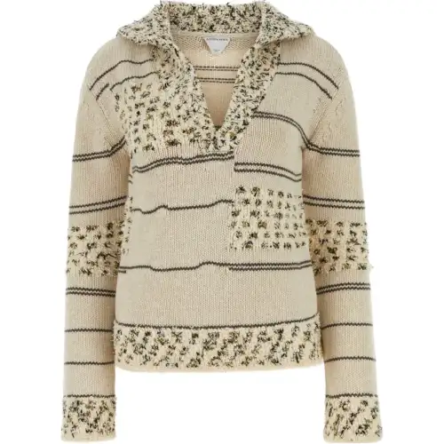 Bottega Veneta Striped V Neck Jumper