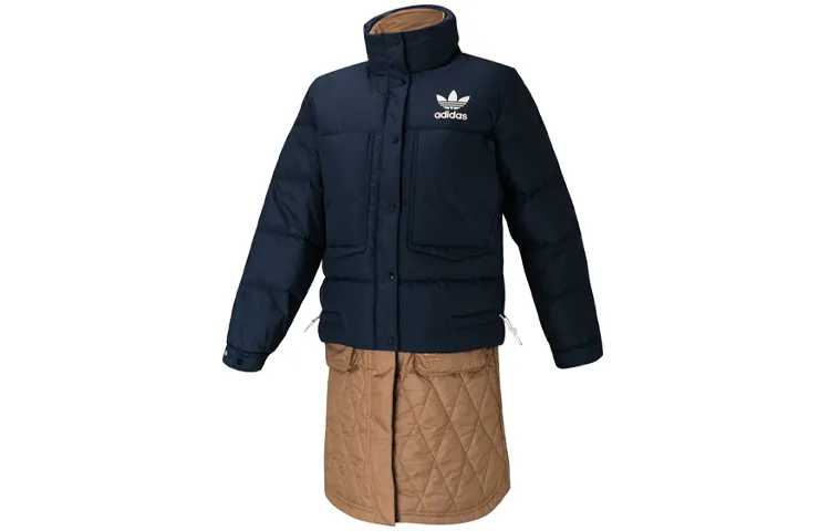 Adidas Originals Down Jackets Women's Blue, Brown, Multicolor Stand Collar Moderate Other