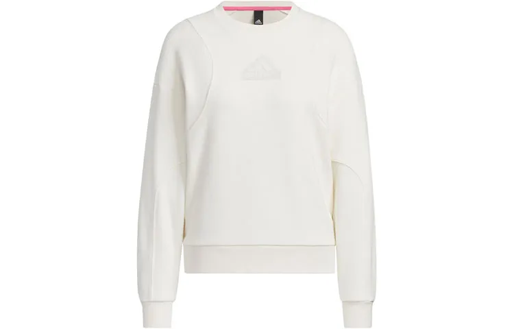 Adidas CITY ESCAPE Sweatshirts Women's Pink White Crew Neck Moderate Regular
