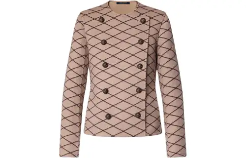 LOUIS VUITTON Double-Breasted Malletage Jacquard Jacket