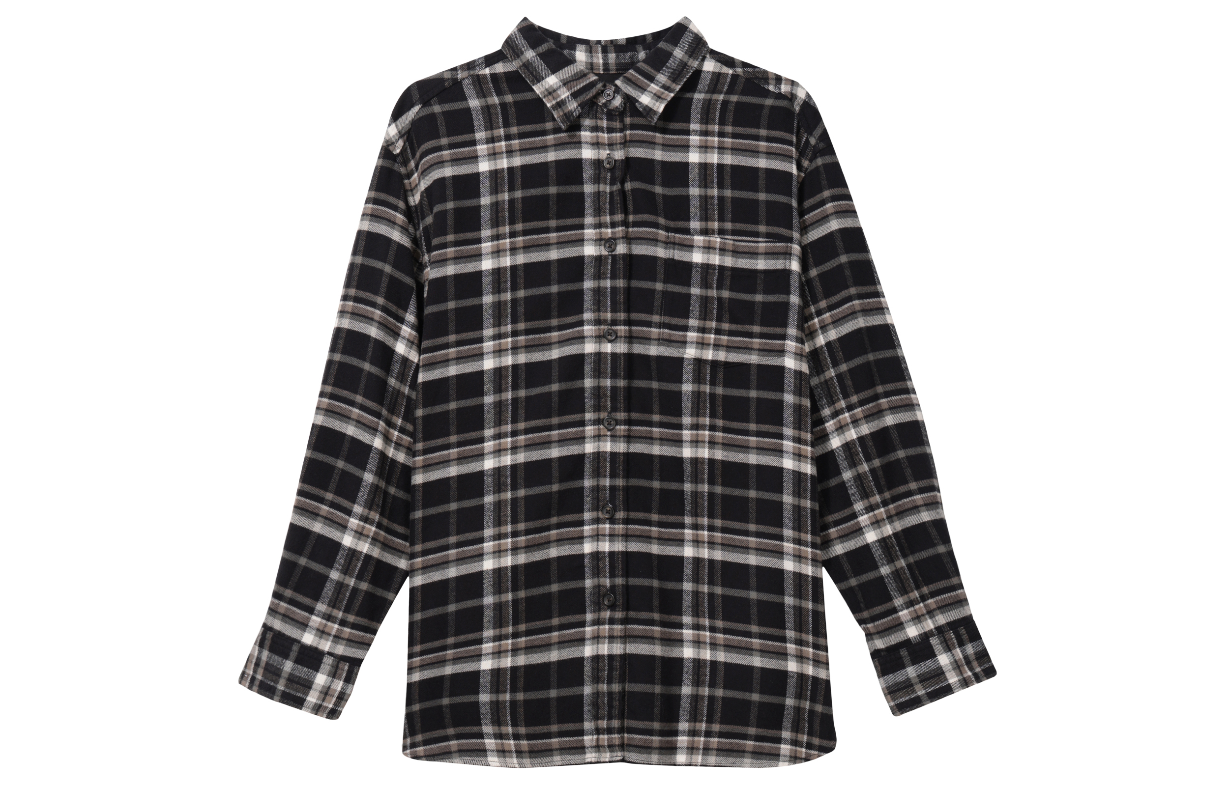 Женская рубашка UNIQLO в клетку (черная)