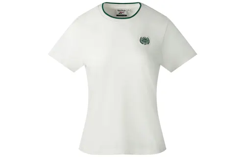 Reebok T Shirts Women's Ecru Crew Neck Moderate