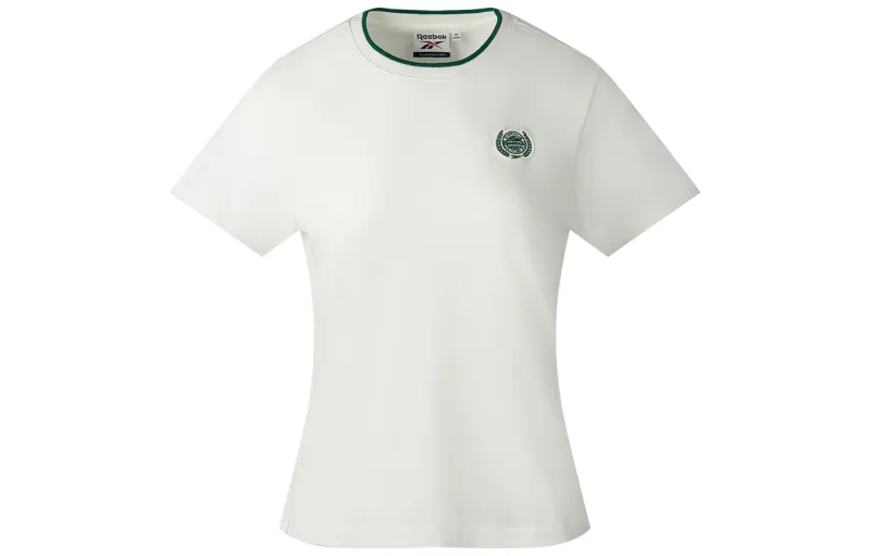 Reebok T Shirts Women's Ecru Crew Neck Moderate