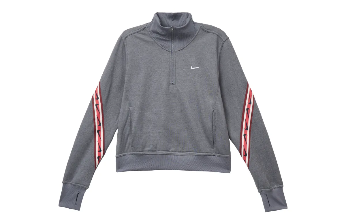 Nike Therma-FIT One Sweatshirts Women's Carbon Gray Stand Collar Moderate Regular