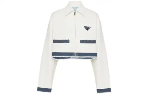 PRADA Jackets Women's White Lapel Moderate Other
