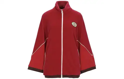 GUCCI Jackets Women's Red Stand Collar Moderate Other