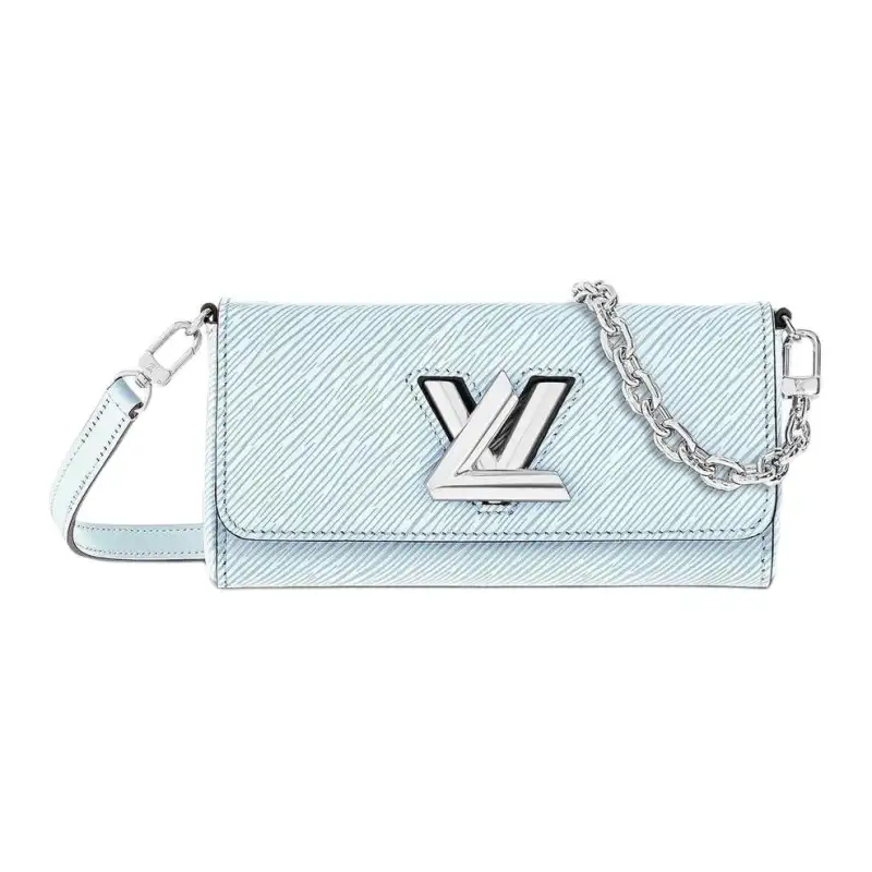 LOUIS VUITTON Twist West Leather Shoulder Bag, Crossbody Bag Women's Ice Blue