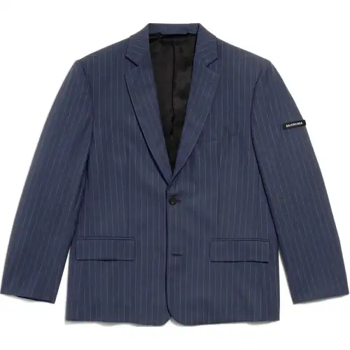 Balenciaga Pinstriped Single Breasted Blazer