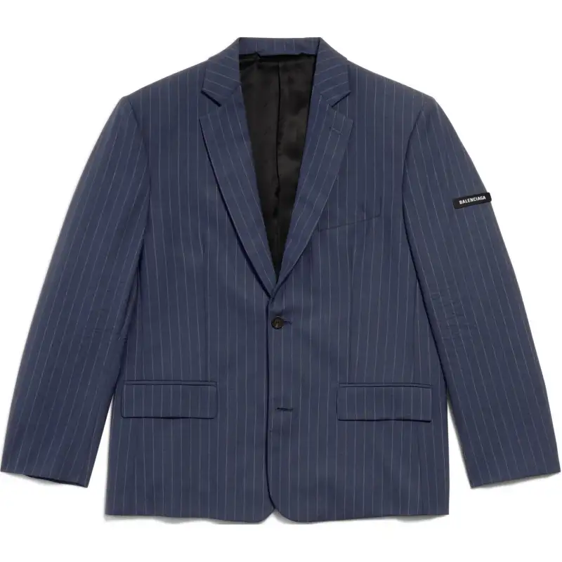 Balenciaga Pinstriped Single Breasted Blazer