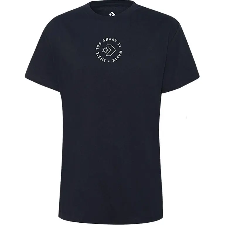 Converse Drop Shoulder Sleeve T Shirt Women's Black