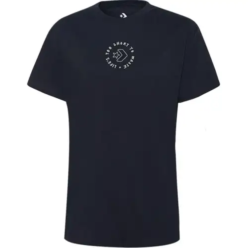 Converse Drop Shoulder Sleeve T Shirt Women's Black