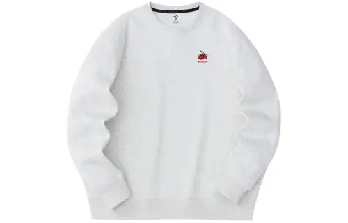 Anta x Kirsh Collaboration, Lifestyle Collection, Solid Color Crew Neck Pullover Fleece Lined Sweatshirt Women's