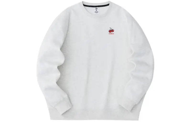 Anta x Kirsh Collaboration, Lifestyle Collection, Solid Color Crew Neck Pullover Fleece Lined Sweatshirt Women's
