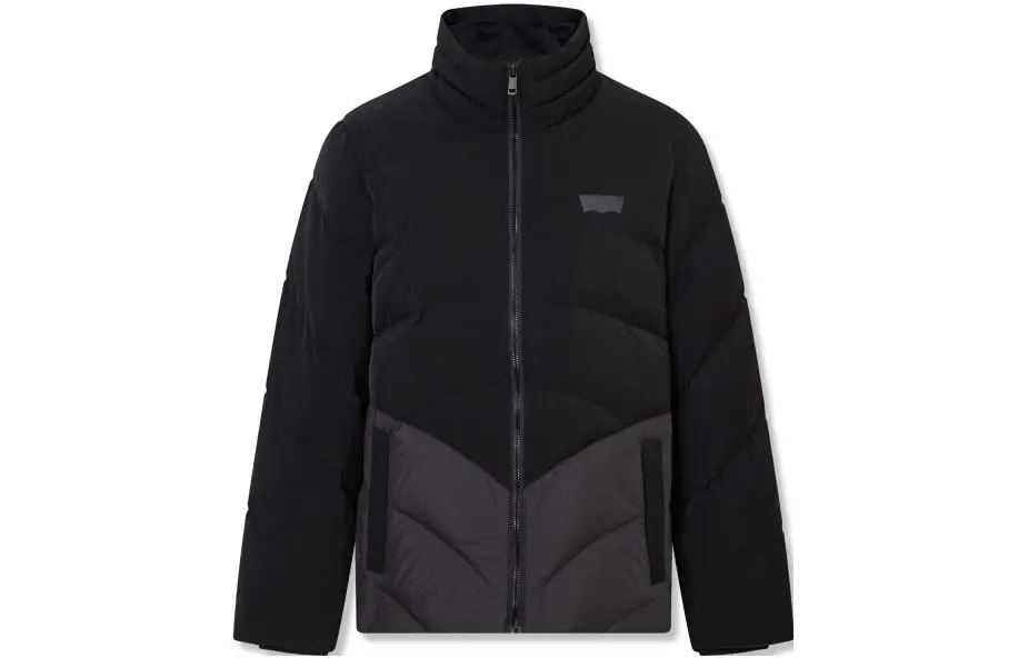 Levi's Down Jackets Women's Black Stand Collar Moderate Straight Fit
