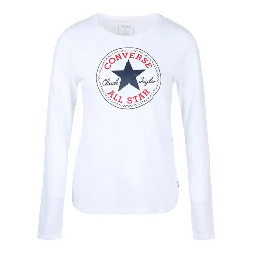 Converse T Shirts Women's White Crew Neck Moderate