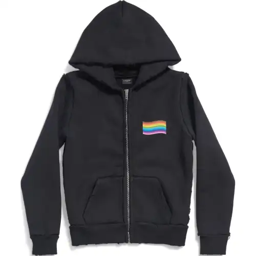 Balenciaga Rainbow Printed Zip-Up Hoodie